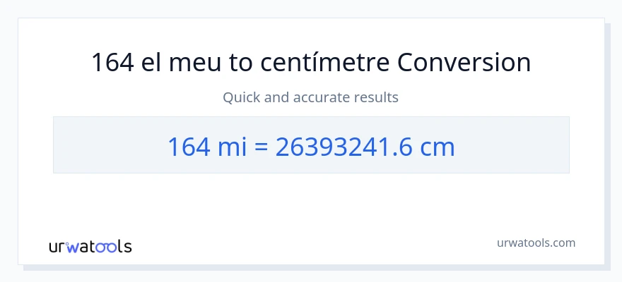 Conversió de 164 milles a Centímetres