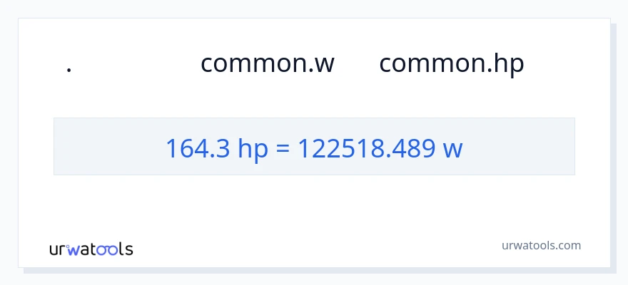 تبدیل 164.3 اسب بخار به وات