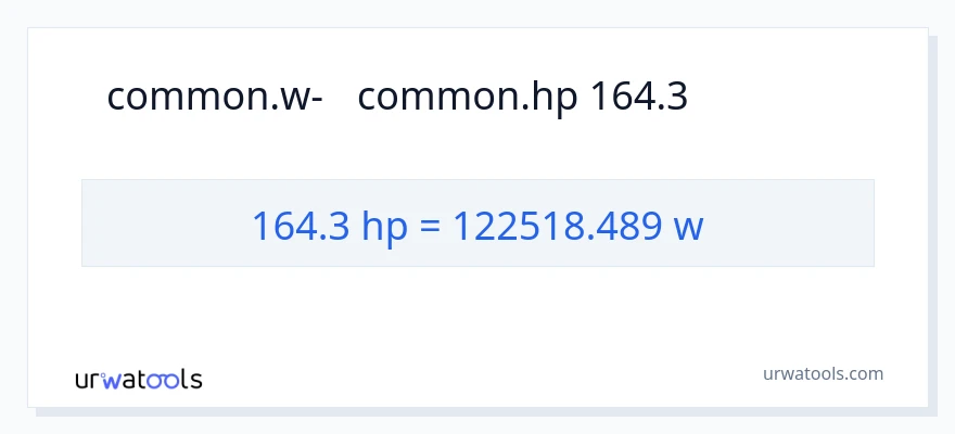 המרה של 164.3 כּוֹחַ סוּס ל- וואט