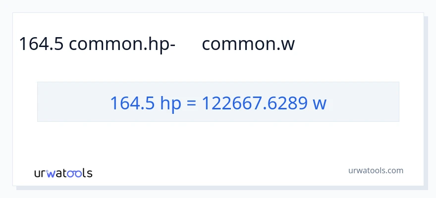 164.5 ձիաուժ-ից վատտ փոխակերպում
