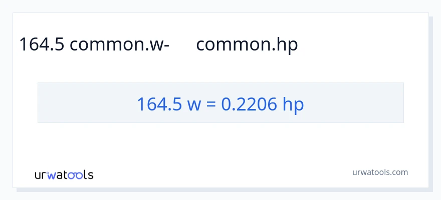 164.5 վատտ-ից ձիաուժ փոխակերպում