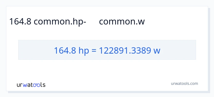 164.8 ձիաուժ-ից վատտ փոխակերպում