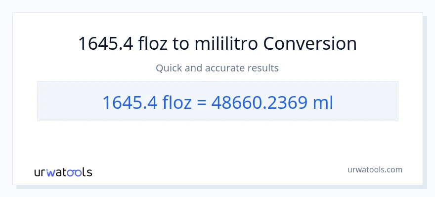 1645.4 mga onsa ng likido patungong mga mililitro na conversion