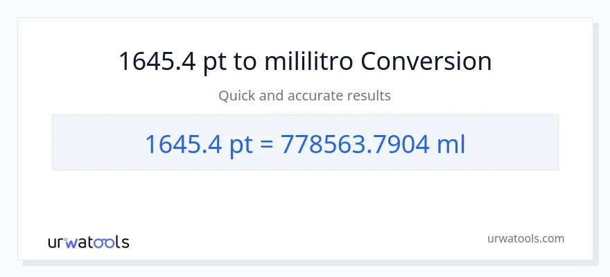 1645.4 Pints patungong mga mililitro na conversion
