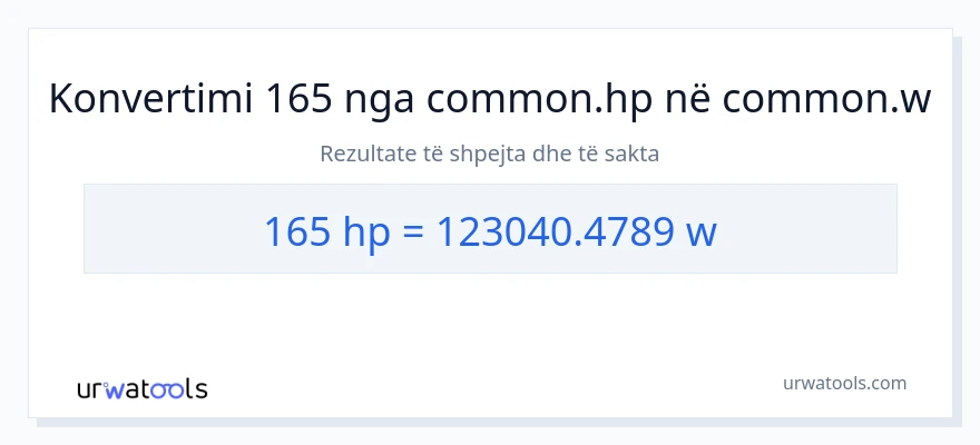 Konvertimi 165 kuajfuqi në vat
