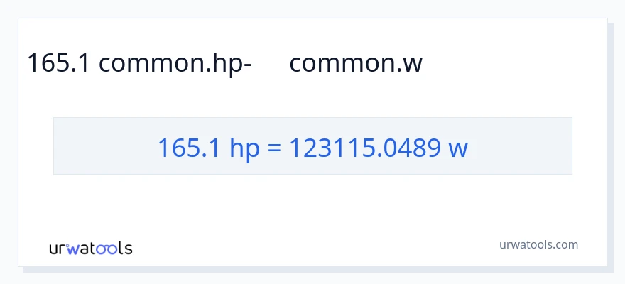 165.1 ձիաուժ-ից վատտ փոխակերպում