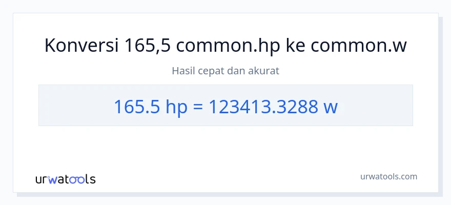 Konversi 165.5 daya kuda ke watt