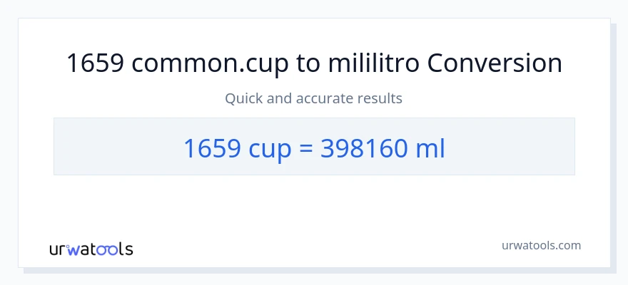 1659 mga tasa patungong mga mililitro na conversion