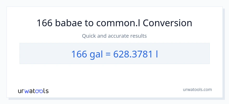 166 Mga galon patungong Liters na conversion