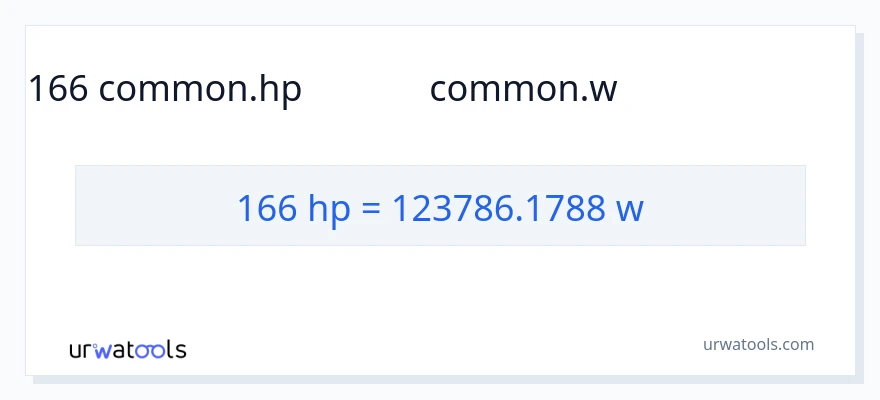 166 అశ్వశక్తి నుండి వాట్స్ కు మార్పిడి