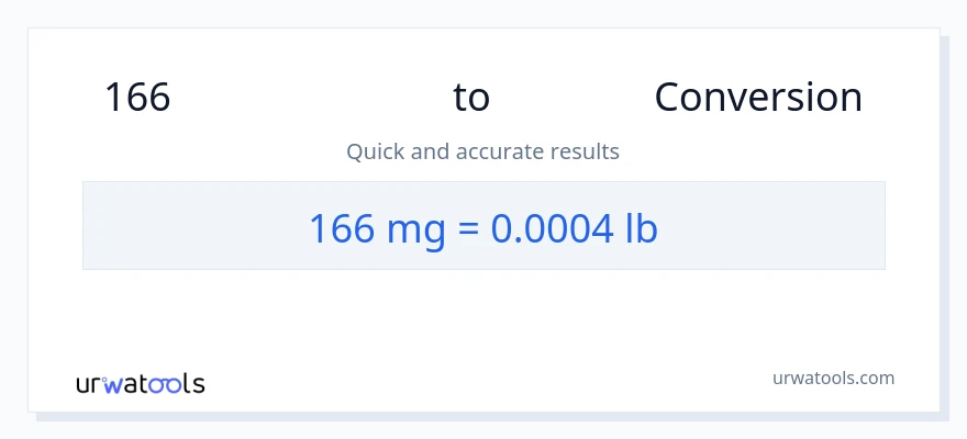 166 മില്ലിഗ്രാം ൽ നിന്ന് Lbs ലേക്ക് പരിവർത്തനം