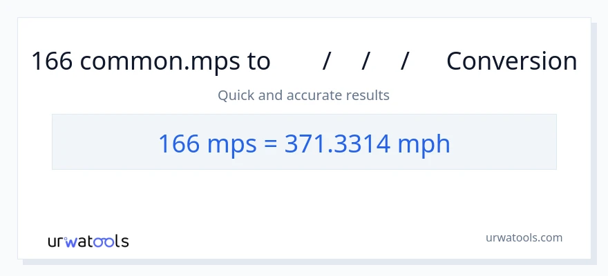 166 Meters Per Second ൽ നിന്ന് മണിക്കൂറിൽ മൈൽ ലേക്ക് പരിവർത്തനം