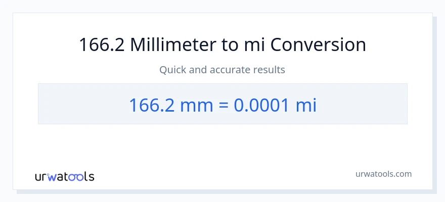 166.2 millimeter til miles konvertering