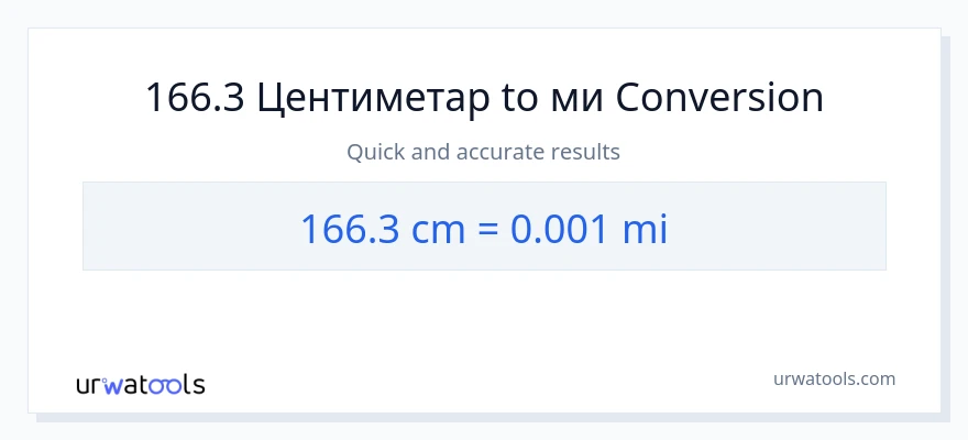 Конверзија од Центиметри до миље: 1}