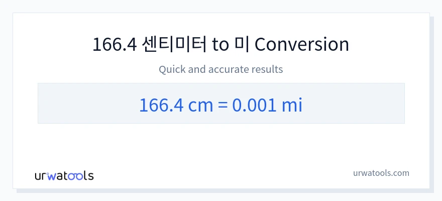 166.4 센티미터에서 마일으로의 변환