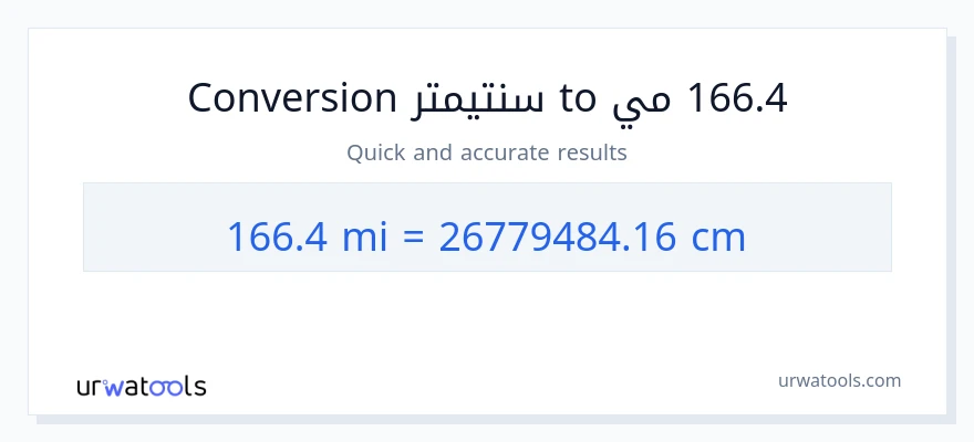 التحويل من 166.4 أميال إلى سنتيمترات