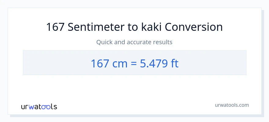 Konversi 167 Sentimeter ke Kaki