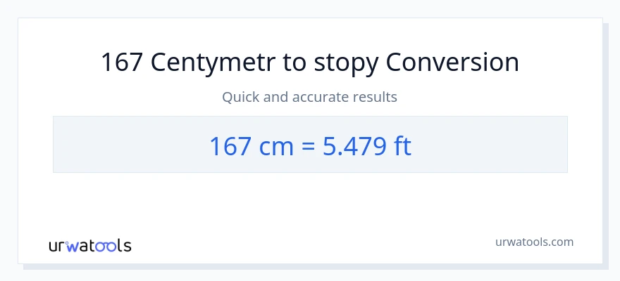 Konwersja 167 Centymetry do Stopy