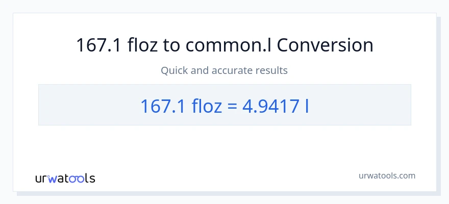 167.1 mga onsa ng likido patungong Liters na conversion