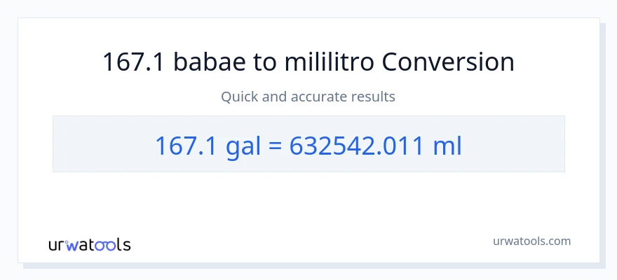 167.1 Mga galon patungong mga mililitro na conversion