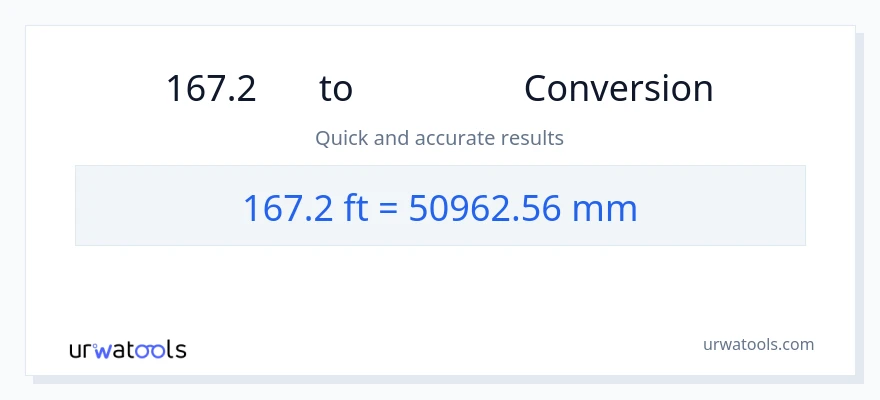 การแปลง 167.2 เท้า เป็น มิลลิเมตร