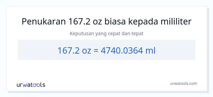 167.2 Ounces to milliliters conversion