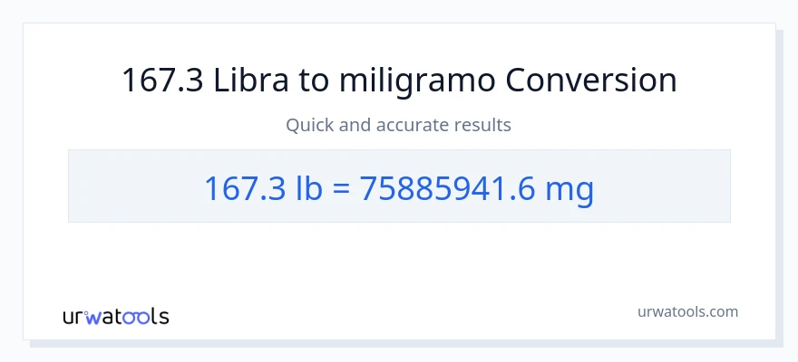 167.3 Lbs patungong miligramo na conversion
