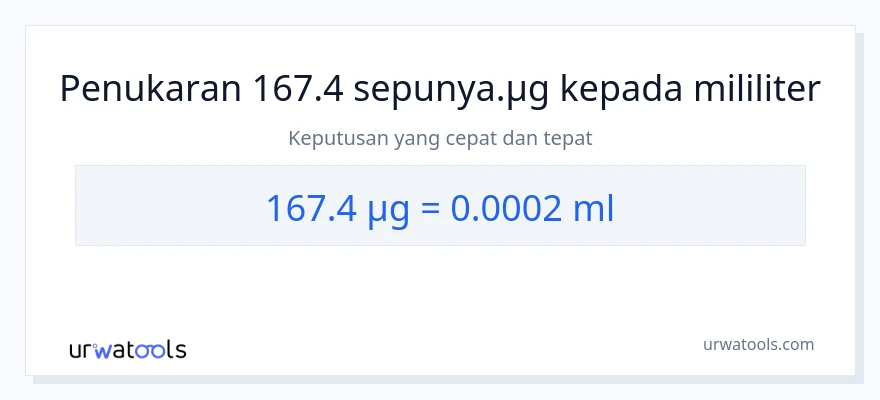 167.4 micrograms to mililiter conversion