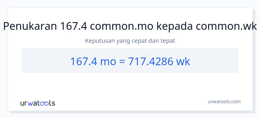 167.4 Months to Weeks conversion
