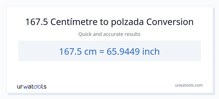 Conversió de 167.5 Centímetres a Polzades