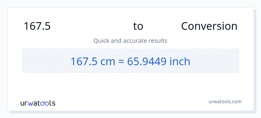 167.5 സെന്റീമീറ്ററുകൾ ൽ നിന്ന് ഇഞ്ച് ലേക്ക് പരിവർത്തനം