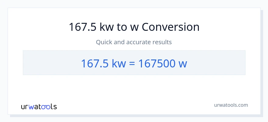 167.5 kilowatts patungong watts na conversion