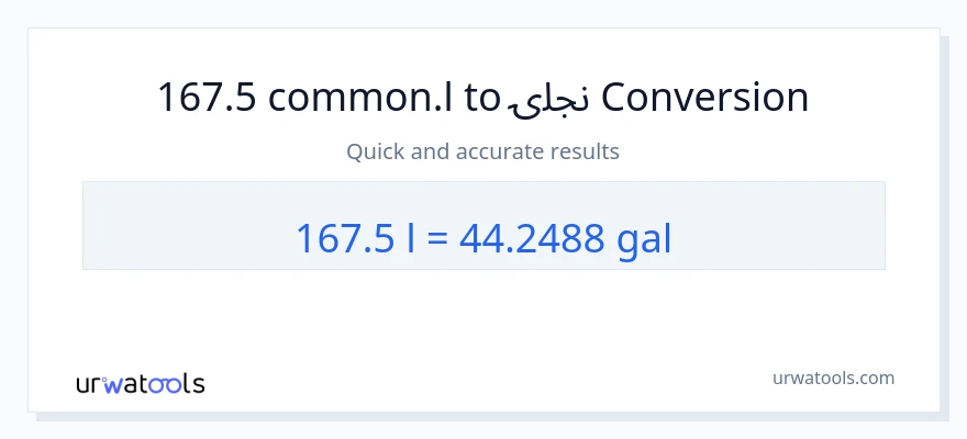 167.5 Liters ته ګیلنونه بدلون