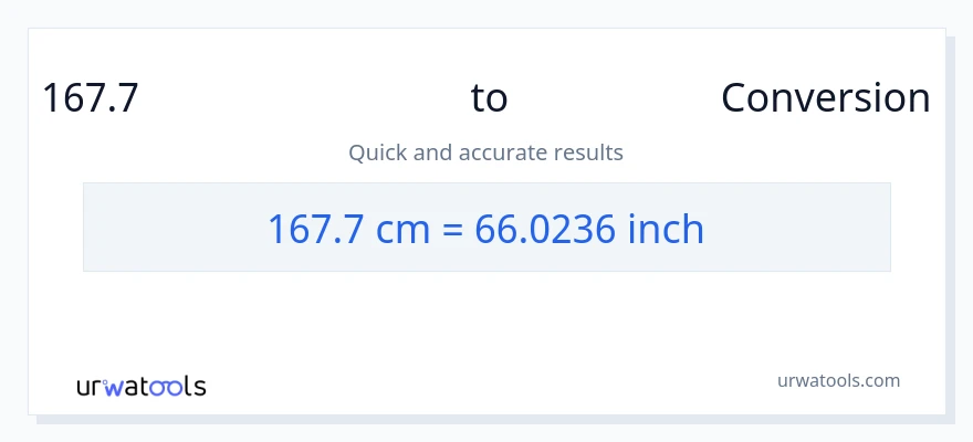 167.7 சென்டிமீட்டர்கள் இலிருந்து அங்குலம் வரை மாற்றம்