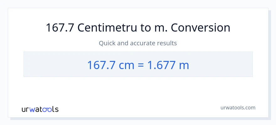 Conversie 167.7 Centimetri la Metri