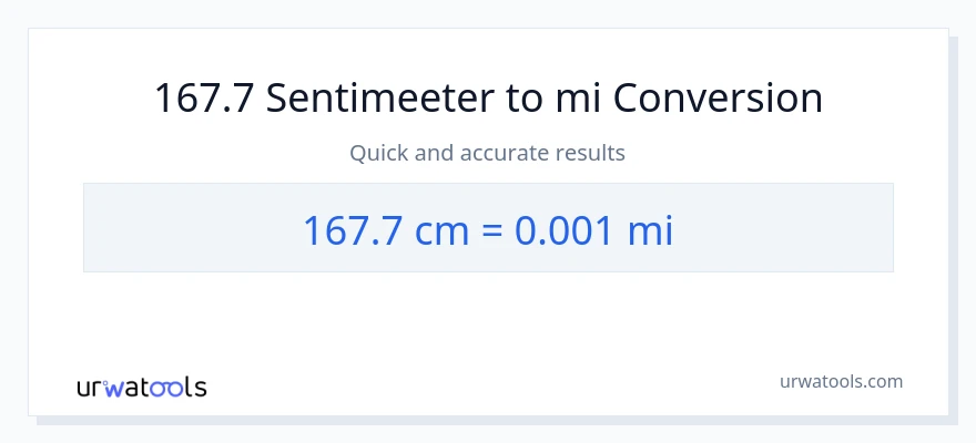 167.7 Sentimeetrid konversioon miilid-ks