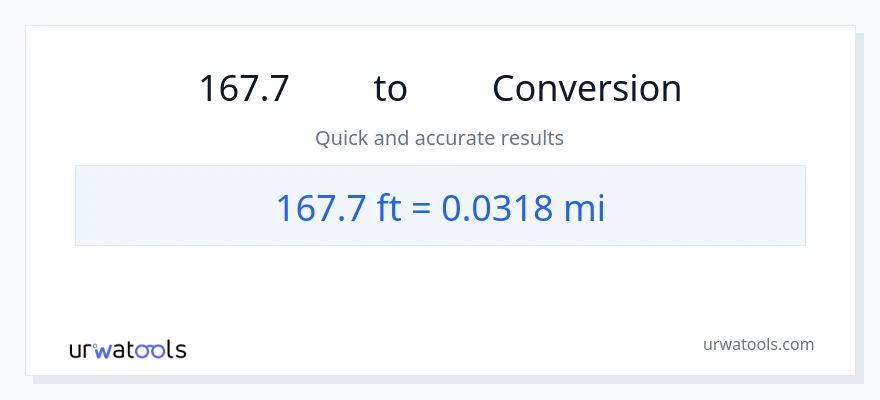 167.7 അടി ൽ നിന്ന് മൈലുകൾ ലേക്ക് പരിവർത്തനം