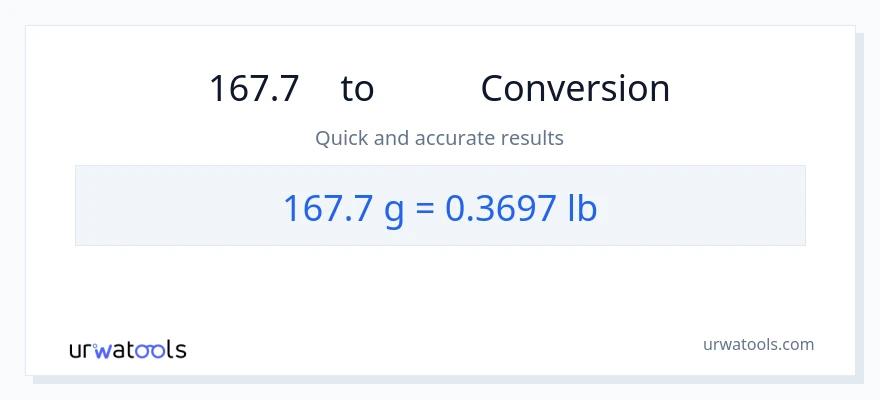 การแปลง 167.7 กรัม เป็น Lbs