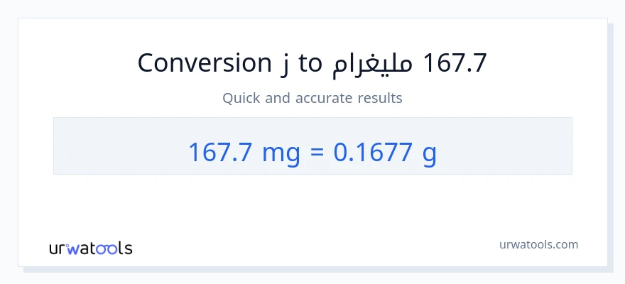 التحويل من 167.7 ملليغرام إلى غرامات