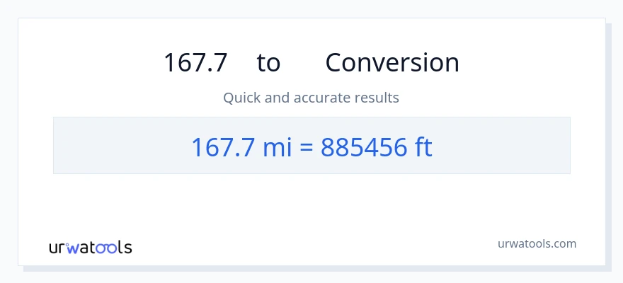 การแปลง 167.7 ไมล์ เป็น เท้า
