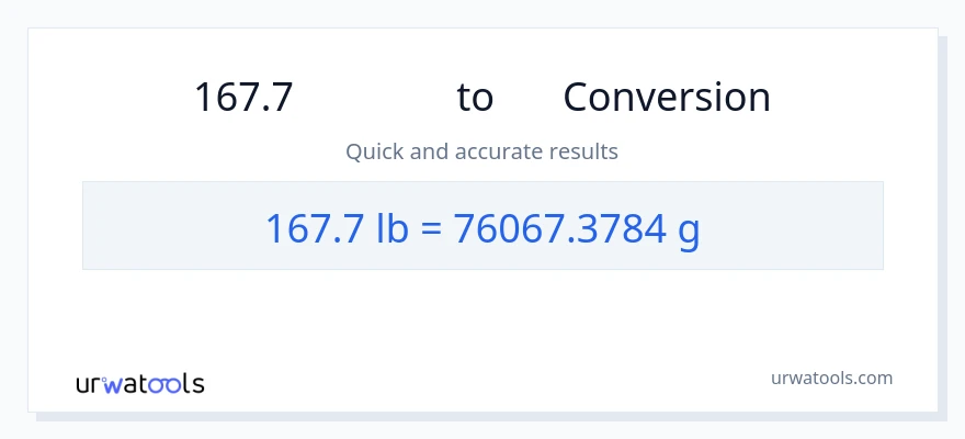 167.7 Lbs ൽ നിന്ന് ഗ്രാം ലേക്ക് പരിവർത്തനം