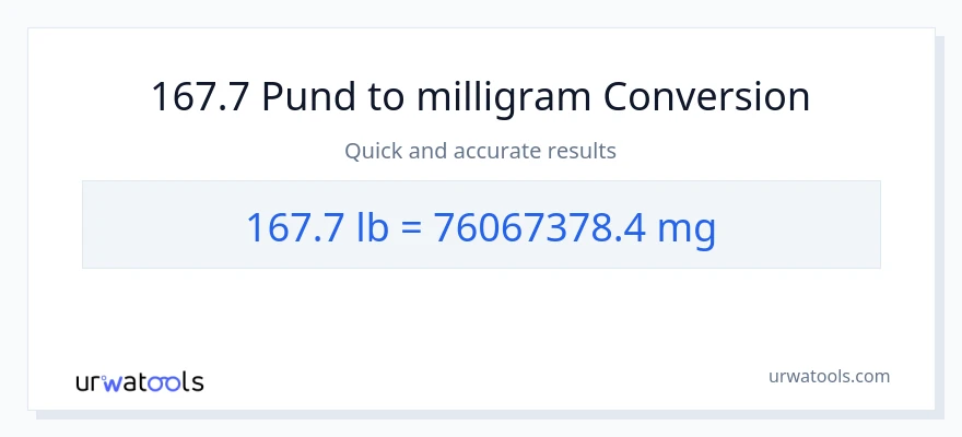167.7 Lbs til milligram konvertering