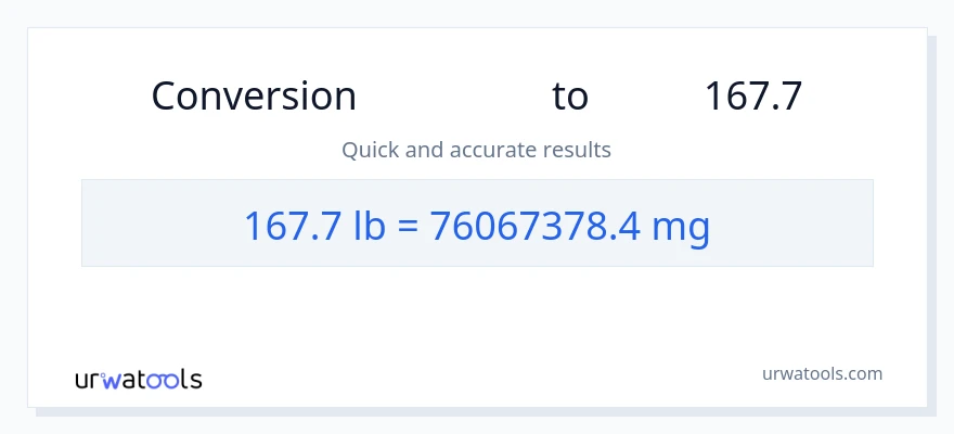 تبدیل 167.7 Lbs به میلی‌گرم
