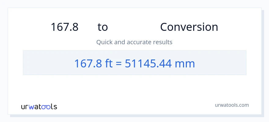 การแปลง 167.8 เท้า เป็น มิลลิเมตร