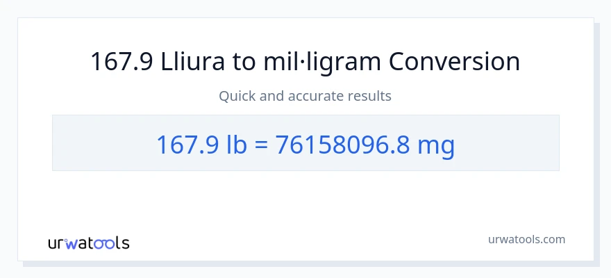 Conversió de 167.9 Lbs a mil·ligrams