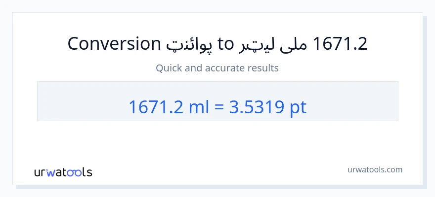 1671.2 ملی لیټرونه ته Pints بدلون