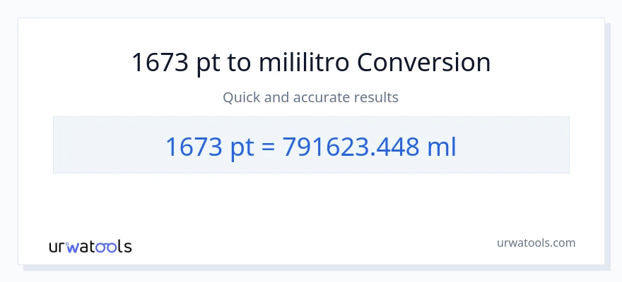 1673 Pints patungong mga mililitro na conversion