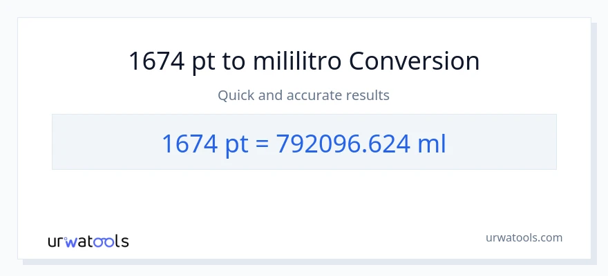 1674 Pints patungong mga mililitro na conversion