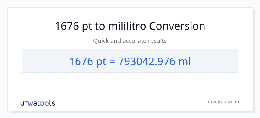 1676 Pints patungong mga mililitro na conversion