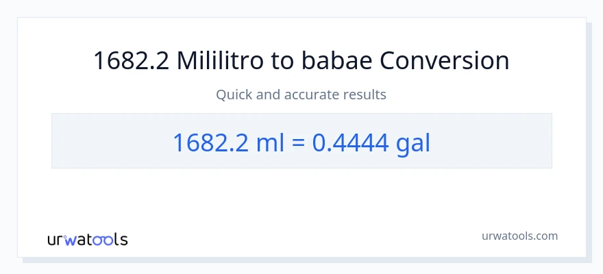 1682.2 mga mililitro patungong Mga galon na conversion